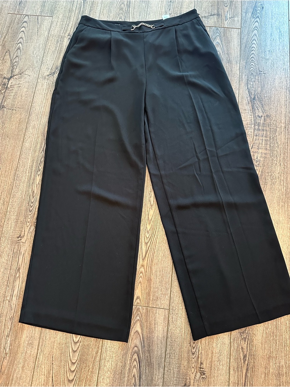 Zara Black Wide-Leg Trousers Pants XL
